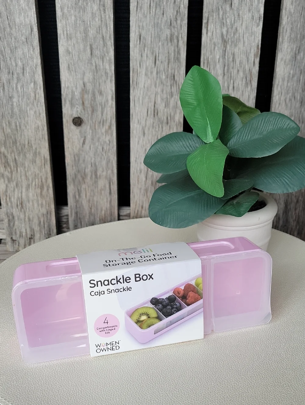 Melii Snackle Box Pink 4-Compartment On-The-Go Food Container
